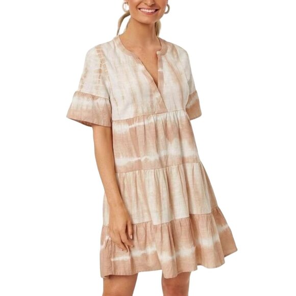 Faherty Dresses & Skirts - 🟢 Faherty Womens V-Neck Tie-Dye Loose Fitting Dress Size Small